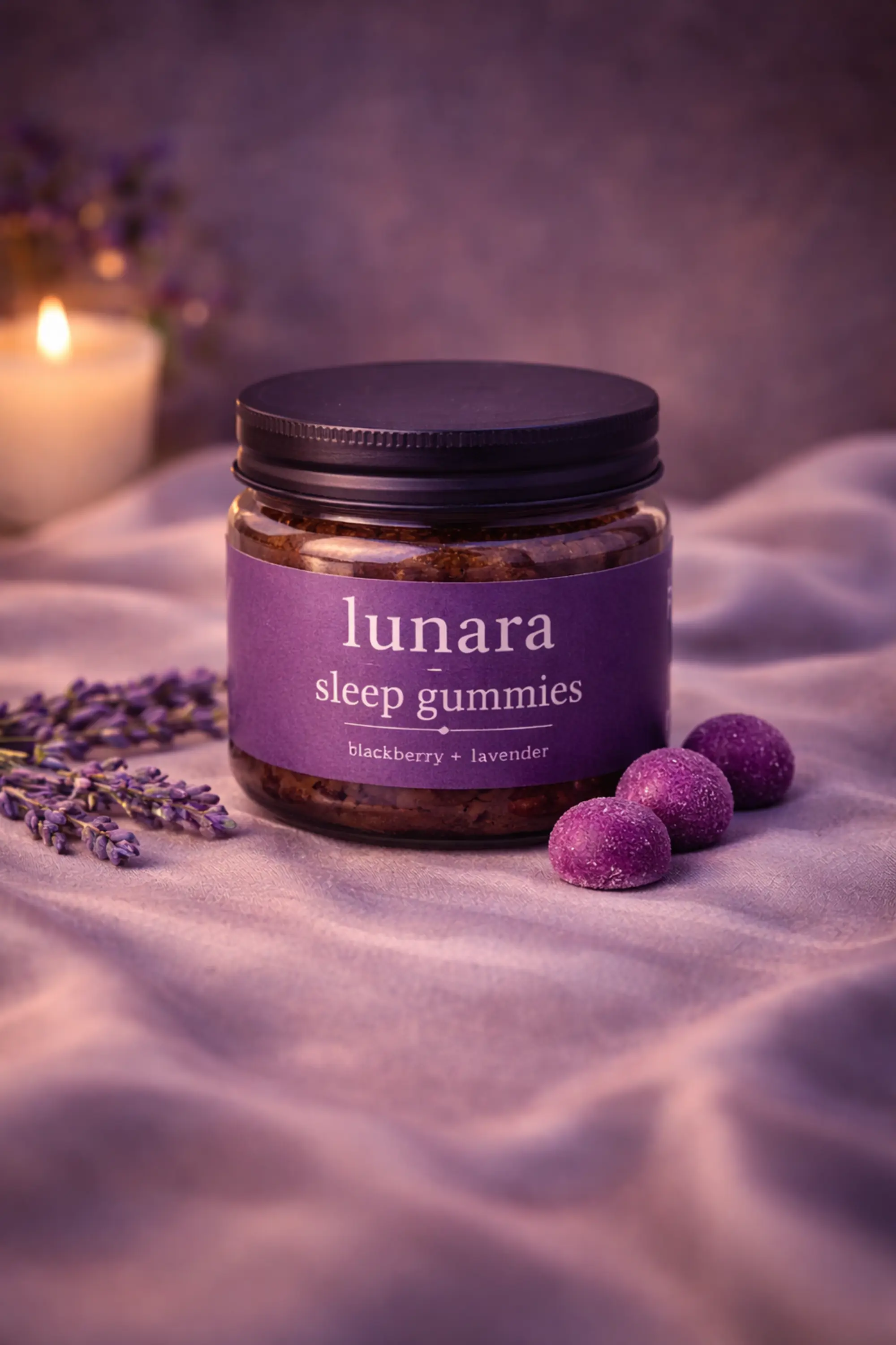 Lunara Sleep Gummies with melatonin and magnesium for restful sleep support